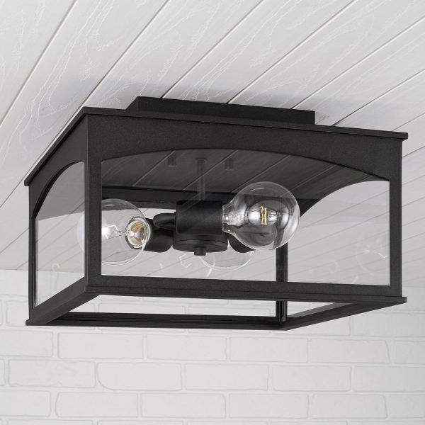 Burton 3-Light Outdoor Flush Mount For Cheap