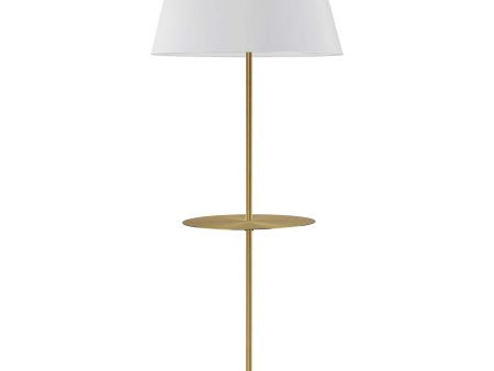 Gretchen 1-Light Round Base Floor with Shelf Online now