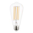 6W LED E26 ST64 Dimmable Clear 2200K For Sale