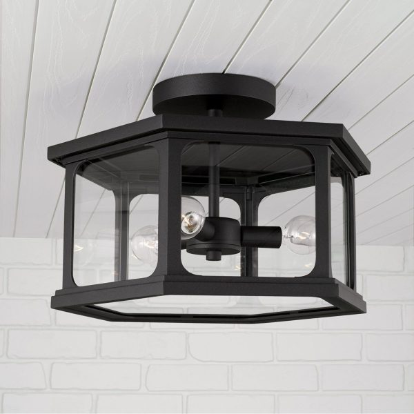 Walton 3-Light Outdoor Semi Flush Mount For Cheap