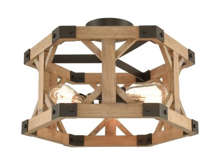 Structure 18  Wide 3-Light Semi Flush Mount Hot on Sale