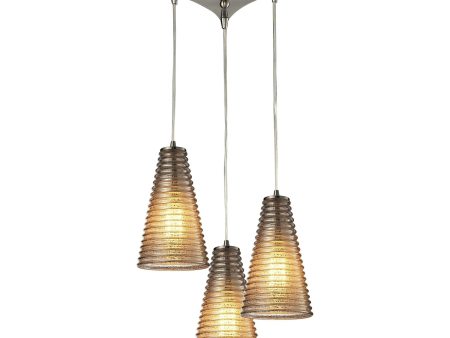 Ribbed Glass 10  Wide 3-Light Mini Pendant Fashion