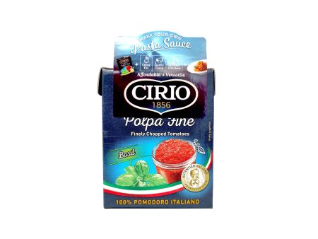 Cirio Polpa Fine Chop Tomato Basil 390g Discount