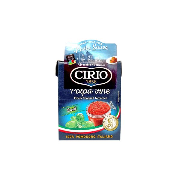 Cirio Polpa Fine Chop Tomato Basil 390g Discount