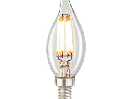 LED Candelabra Bulb - Shape C12 Base E12 2700K - Clear For Cheap