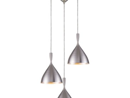 Spun Aluminum 10  Wide 3-Light Pendant Supply