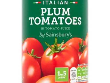 Sainsburys Italian Plum Tomatoes 400g Hot on Sale