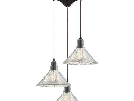 Hand Formed Glass 10  Wide 3-Light Mini Pendant Online Hot Sale