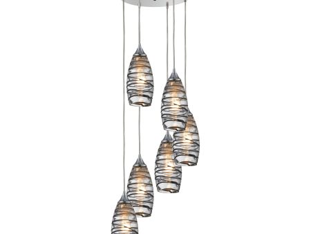 Twister 14  Wide 6-Light Pendant Online Sale