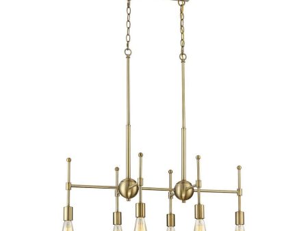 6-Light Linear Chandelier For Sale