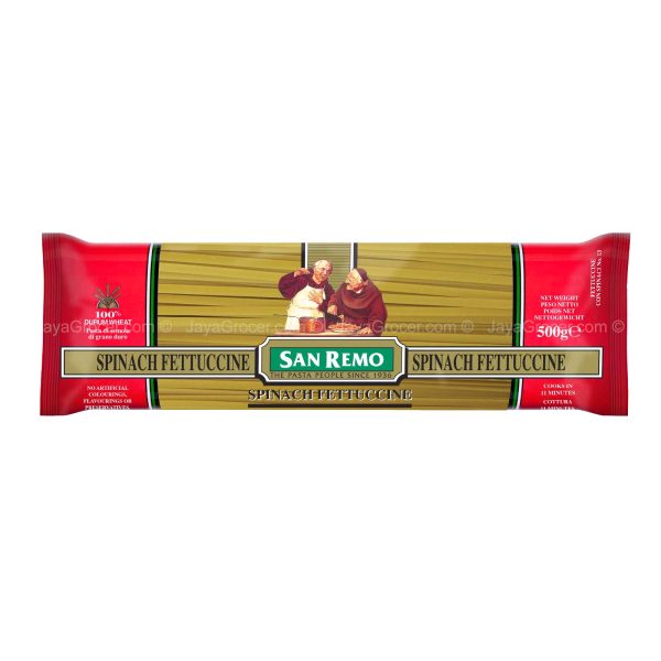 San Remo Dry Pasta Spinach Fettuccine 500g on Sale